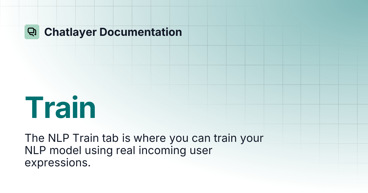 Train | Chatlayer Documentation