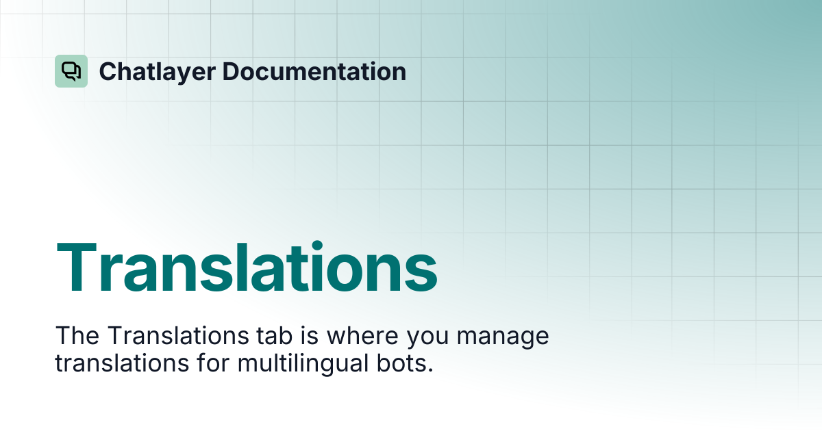 Translations | Chatlayer Documentation
