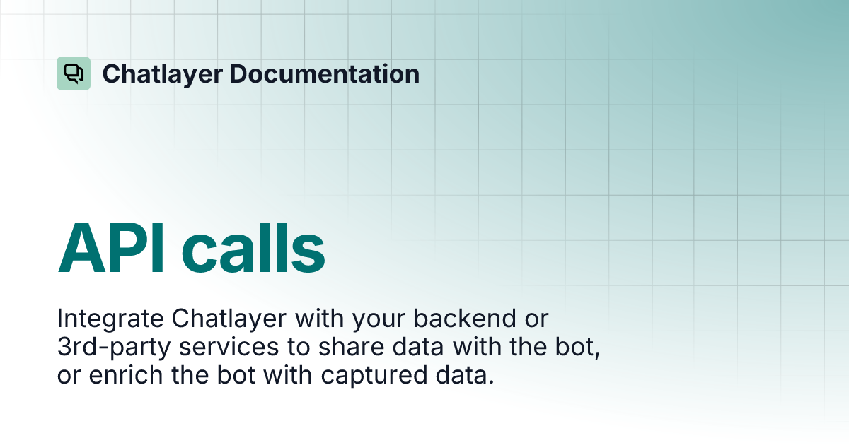 API calls | Chatlayer Documentation