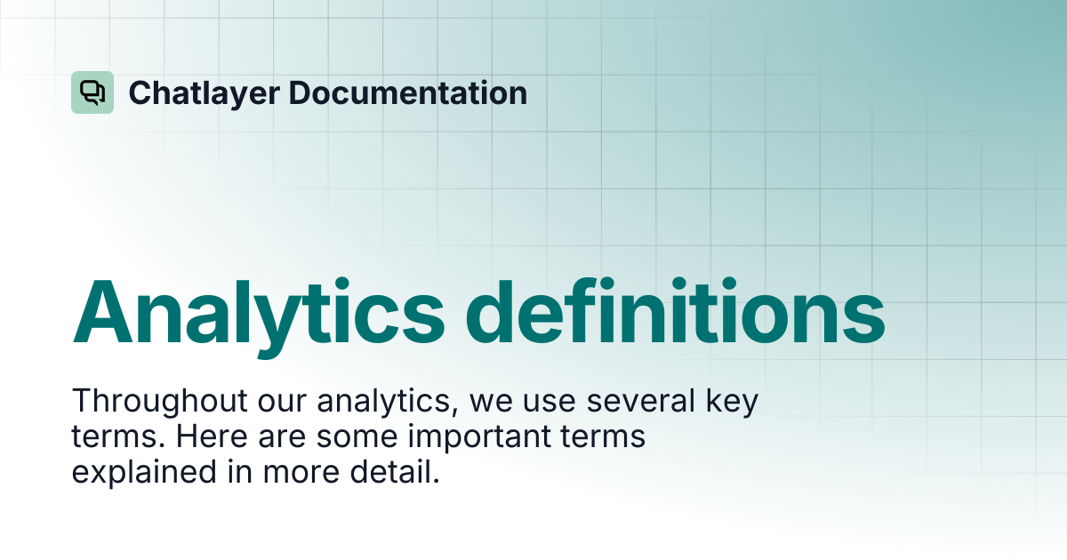 Analytics definitions | Chatlayer Documentation