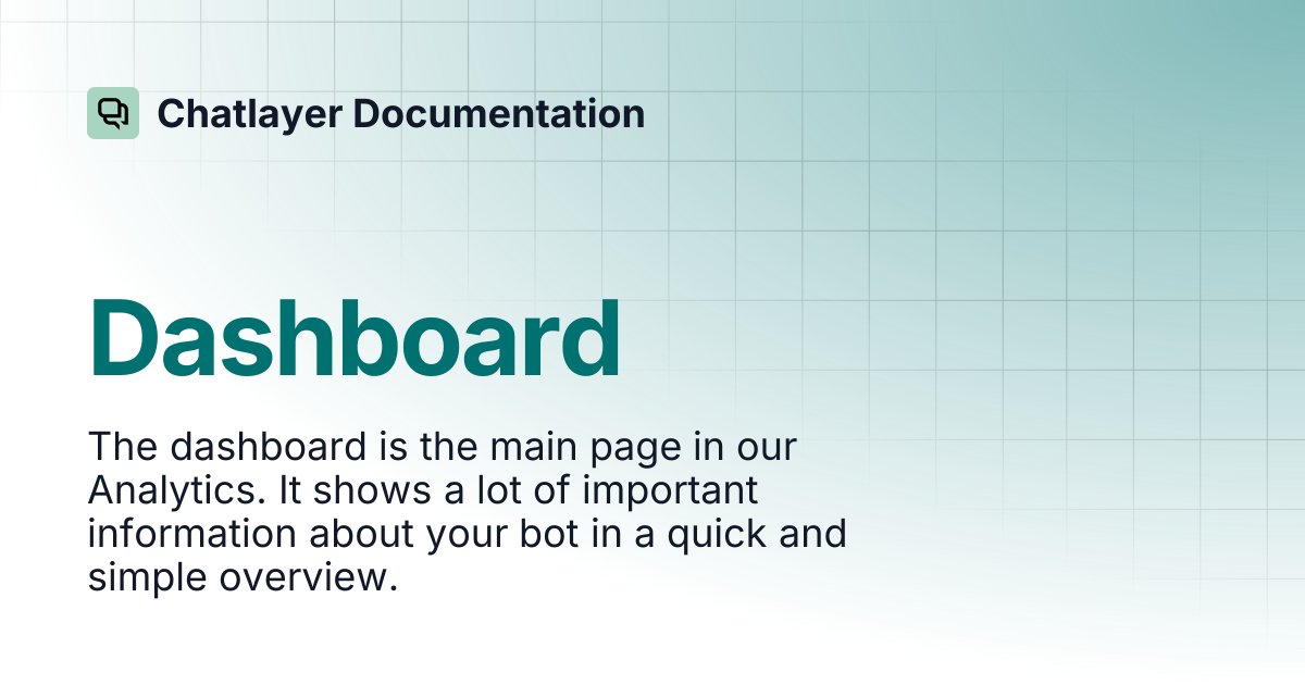 Dashboard | Chatlayer Documentation